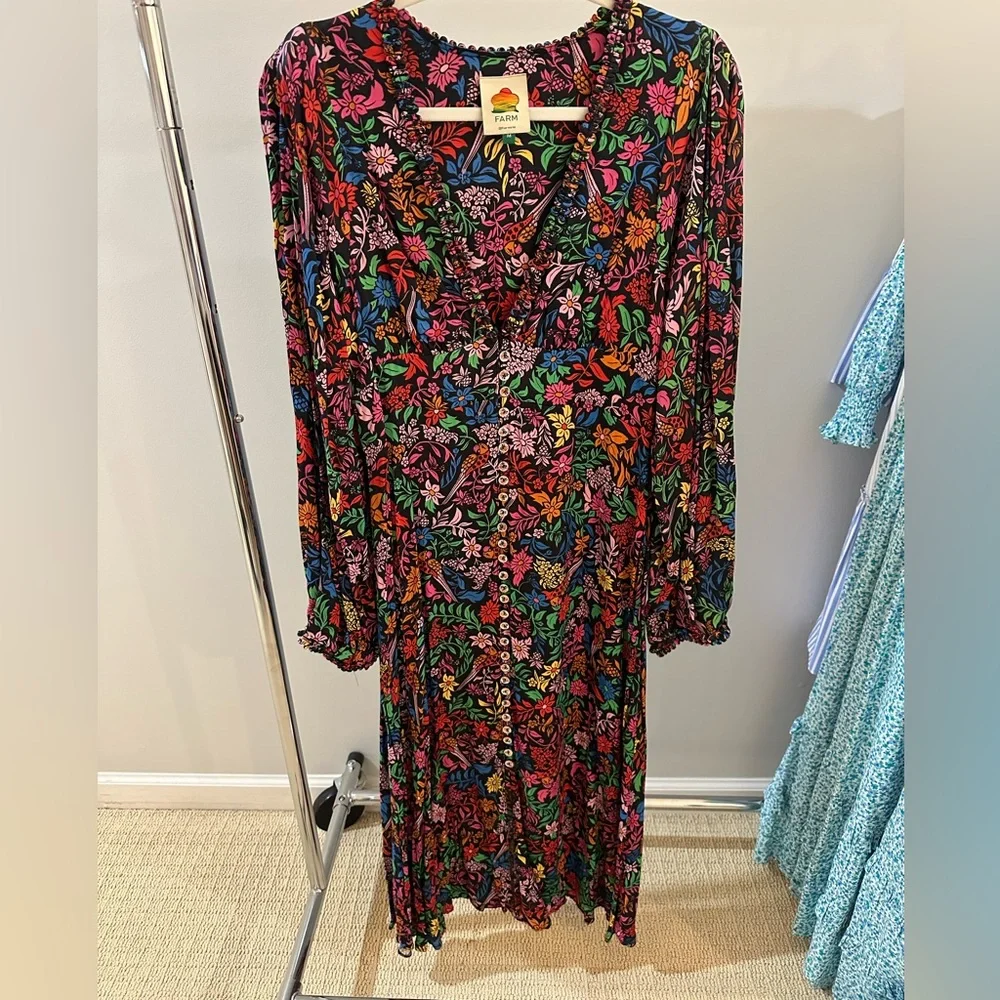 Farm Rio Floral Printed Midi Dress - Picture 2 of 7